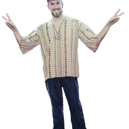 RG Costumes 60's Groovy Man Dashiki and Jean Bell Bottoms Costume Standard Size