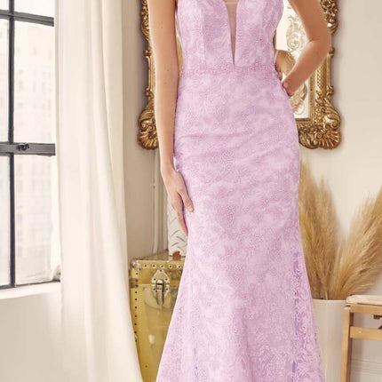 Juliet 272 Embroidered Lace With Stone Accents Fitted Dress