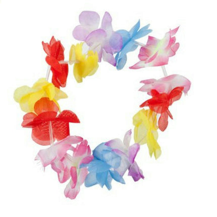 Multi-Colored Hawaiian Flower Stretchy Lei Costume Accessory Headband