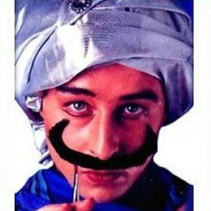 Black Swami Mustache Self Adhering Facial Hair Disguise