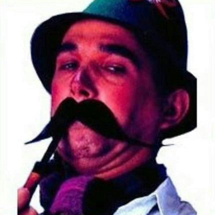 Black Handlebar Barber Schnappy English Gentleman Moustache Costume Accessory