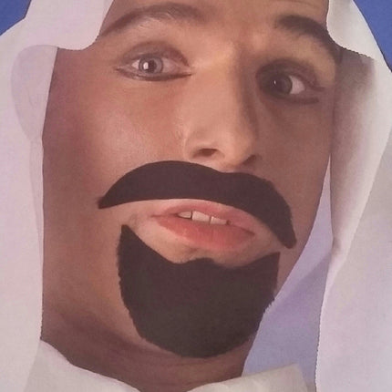 Black Sheik Mustache Facial Hair Disguise
