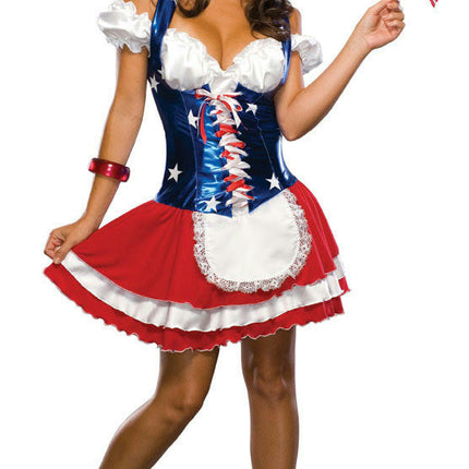 Sexy 4th of July Firecracker Adult Patriotic Women's Costume Size Small 2-6