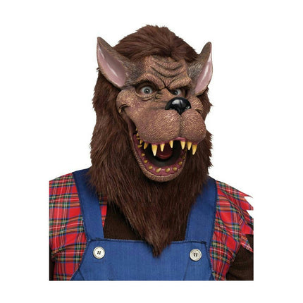 Fun World Big Bad Wolf Brown Furry Costume Mask Adult Size