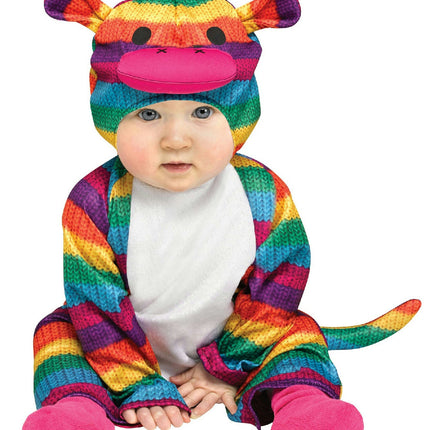 Fun World Rainbow Sock Monkey Infant  6-12 Months Colorful Costume