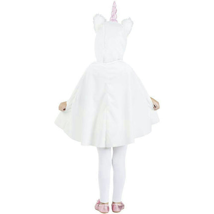 Fun World Girl's Pink and White Li'l Unicorn Cape Toddler Costume Fits up to 3T