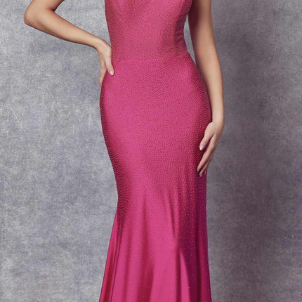 Juliet 276 Stone Accented Long Mermaid Gown