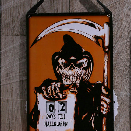 Grim Reaper Skeleton Halloween Countdown Calendar Wall Decor Prop