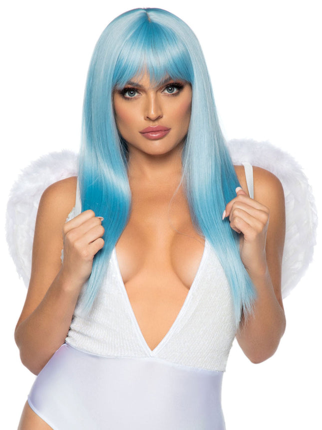 Marabou Trimmed Feather Angel Wings - White - O/S