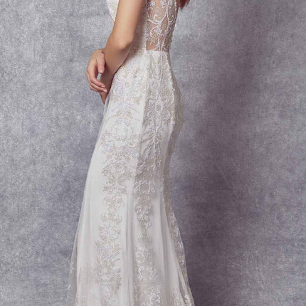 Juliet 277W Fancy Glitter Design Tulle Mermaid Wedding Dress