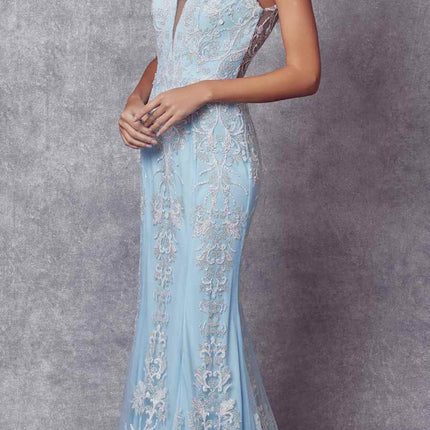 Juliet 277 Fancy Glitter Design Tulle Mermaid Dress