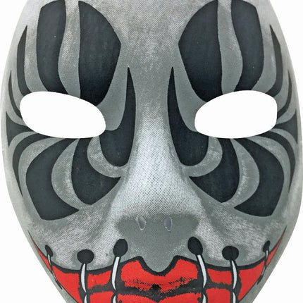 Evil Eyes Black and White Creepy Death Clown Stitches Mask Forum Novelties