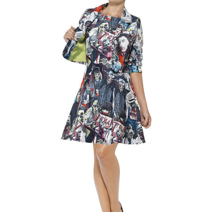 Smiffy's Zombie Print Women's Suit Dress and Jacket Adult Costume Small 6-8