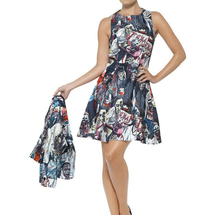 Smiffy's Zombie Print Women's Suit Dress and Jacket Adult Costume Medium 10-12