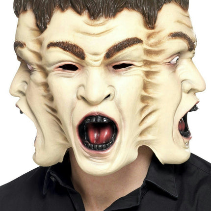 Smiffy's Overhead 3 Face Horror Adult Costume Mask