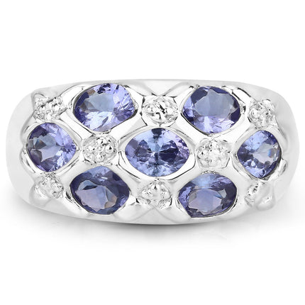 2.31 Carat Genuine Tanzanite .925 Sterling Silver Ring