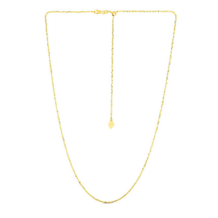 14k Yellow Gold Adjustable Sparkle Chain 1.5mm