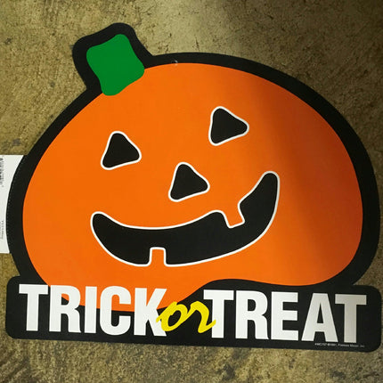 Trick or Treat Pumpkin Halloween Party Paper Wall Window Decoration
