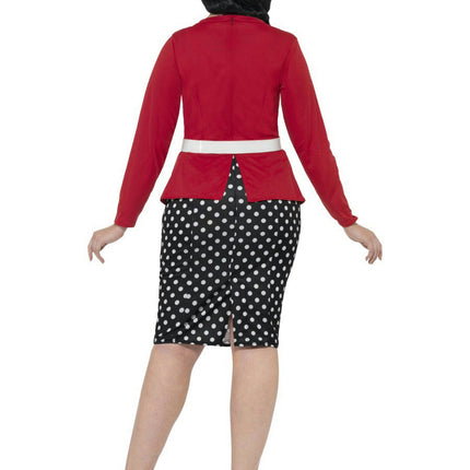Smiffy's Women's Curves 50's PIn Up Polka Dot Adult Retro Plus Size Costume 1X