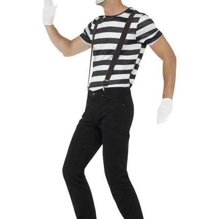 Smiffy's Gentleman Mime Artist Adult Men's Black and White Costume Size Large