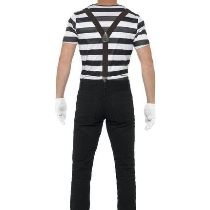 Smiffy's Gentleman Mime Artist Adult Men's Black and White Costume Size Large