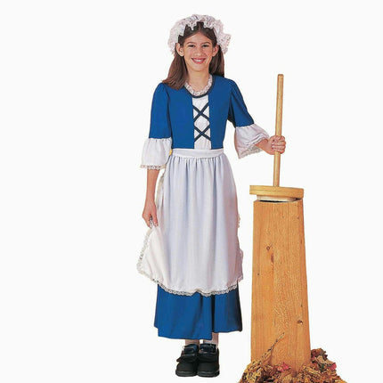 Forum Novelties Colonial Girl Child Costume Dress and Mop Cap Size Small 4-6