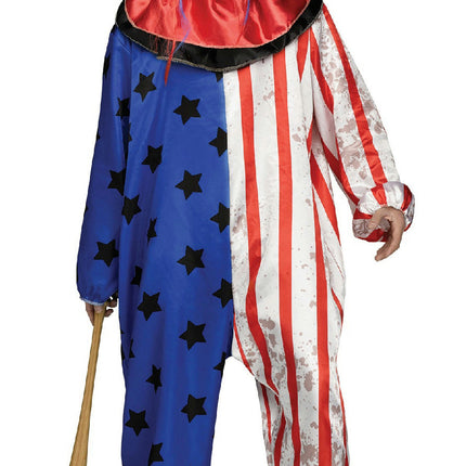 Fun World Evil Clown Adult Men's Costume Jumpsuit and Mask Standard Size