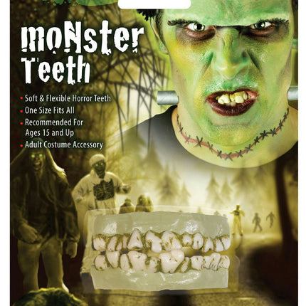 Frankenstein Monster Zombie Character Top and Bottom Teeth Costume Accessory
