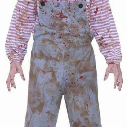 Boy's Haunted Child Scary Bloody Creepy Chucky Doll Costume and Mask Size 12-14
