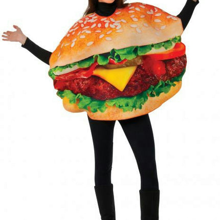 Grill-ty As Charred Burger Unisex Funny Halloween Party Tunic Adult Costume