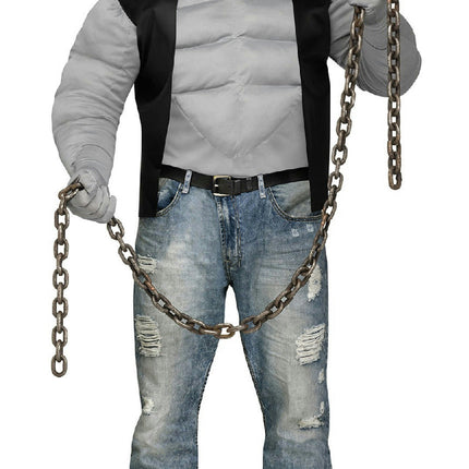 Fun World Men's Pit Bull Biker Dog Plus Size Costume & Mask up to 300 lbs