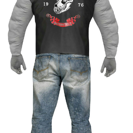 Fun World Men's Pit Bull Biker Dog Plus Size Costume & Mask up to 300 lbs
