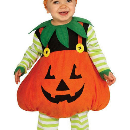 Girl's Cute Pumpkin Ez-On Romper Jack-o-Lantern Costume 6-12 Months