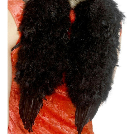 Small Black Feather Angel Wings 12 X 16 Inches