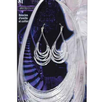 Ghostly Spirits Victorian Bride Ghost Earrings Necklace Costume Jewelry Set