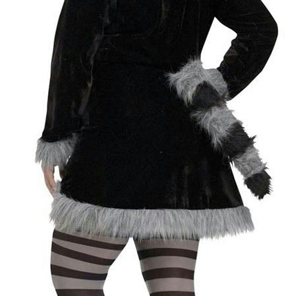 Women's Sexy Fantasy Deluxe Racy Raccoon Adult Costume S/M 2-8