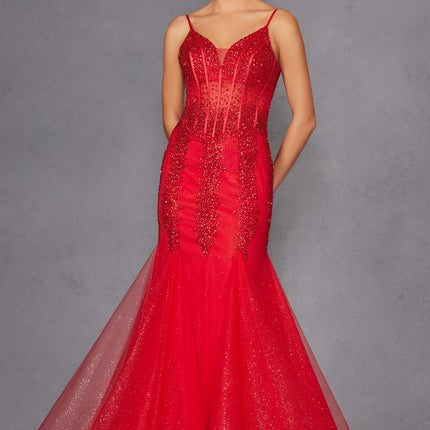Juliet JT2883C Embellished Fitted Corset Mermaid Gown