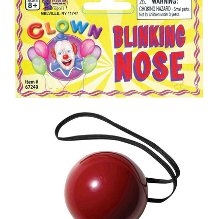 Blinking Red Plastic Nose Rudolph Reindeer Christmas Clown Flashing Nose