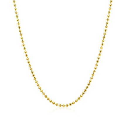 18k Yellow Gold Bead Chain 1.5mm (1.50 mm)