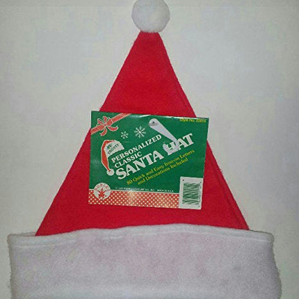 Personalized Classic Santa Hat with Easy Iron on Letters & Decorations 22014