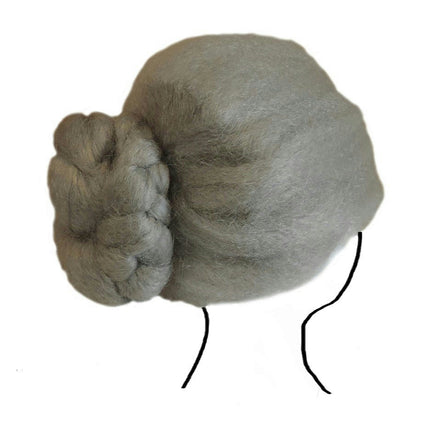 Adult Grey Grandma Designer Granny Old Lady Costume Wig With Bun