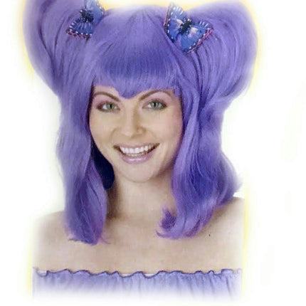 Purple Pigtail Butterfly Clips Fairy Tale Wig Club Kid Pig Tails