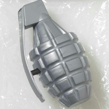 Silver Plastic Combat Hero Water Squirting Squirt Hand Grenade Pool Bath Toy