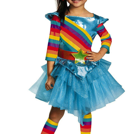 80's Flashback Rainbow Colorful Cutie Girls Tutu Child Costume Small 4-6x