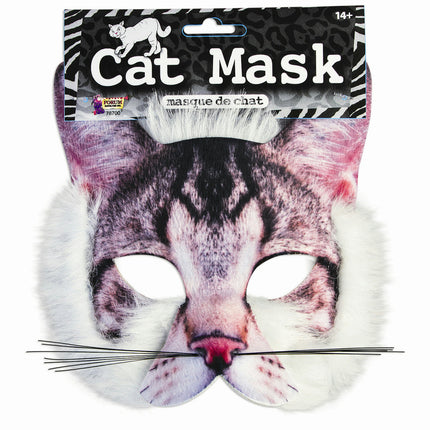 Cat Mask 3D Screen Print Realistic Look Soft Face Mask Fun Fur Adult Or Child