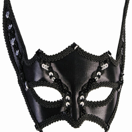 Black Bat Sequin Masquerade Eye Mask Costume Accessory