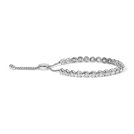 14K White Gold 6.00 Cttw Diamond 4â€-10â€ Adjustable Bolo Tennis Bracelet (I-J Color, I1-I2 Clarity)