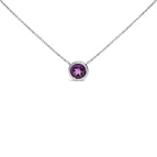 White.Sterling Silver / 18 / Purple Amethyst