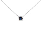 White.Sterling Silver / 18 / Blue Sapphire