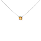 White.Sterling Silver / 18 / Yellow Citrine